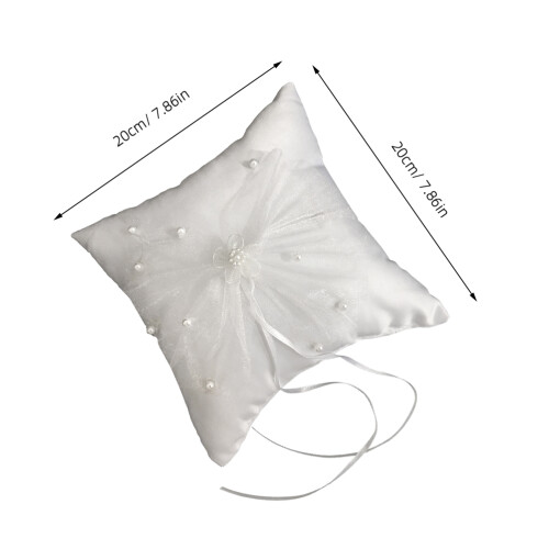 3Pcs Wedding Ring Pillow With Lace Ribbon 2