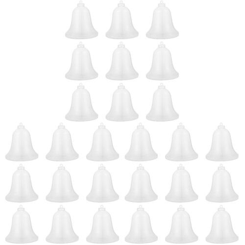 30Pcs Clear Plastic Xmas Pendant Bell-Shaped Candy Storage Container 2