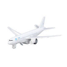 Creative Airplane Toy 777 Alloy Construction Lights Music Pull Back White