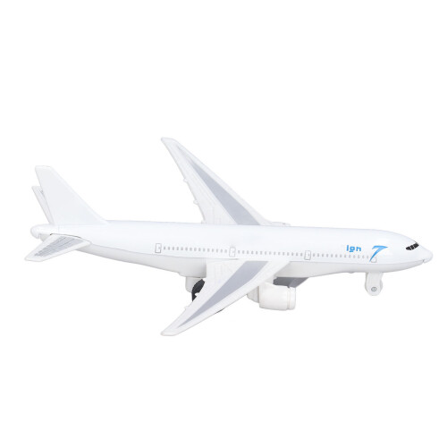 Creative Airplane Toy 777 Alloy Construction Lights Music Pull Back White 2