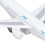 Creative Airplane Toy 777 Alloy Construction Lights Music Pull Back White 8