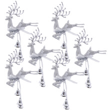 12Pcs Lightweight Silver Reindeer Xmas Hanging Decorations for Tree