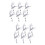 12Pcs Lightweight Silver Reindeer Xmas Hanging Decorations for Tree 7