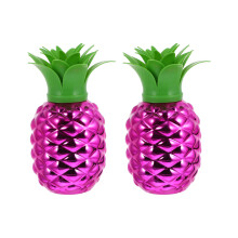 2St Hawaiianska Plastkoppar Ananas Med Sugrör Rosé För Barbecue