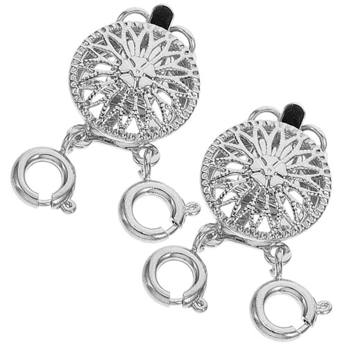 2St DIY Smyckesclips I Metall Silver Med 2