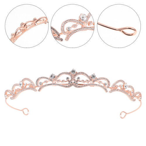 Tiara Decorativa Rosa Oro Per Sposa Con 2