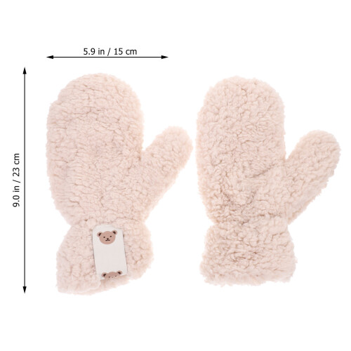 1Par Barnvantar Fleece Vinterhandskar Beige 1