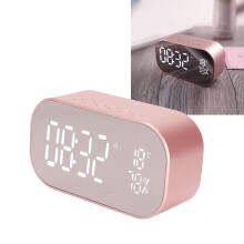 Multifunktionaler FM-Digital-Wecker mit Radio, Bluetooth-Lautsprecher, Roségold