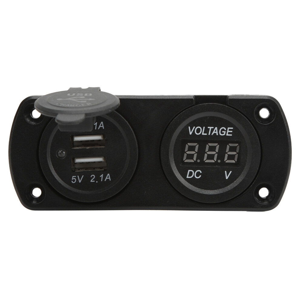 Motorcycle Boat Waterproof Car Charger Voltage Gauge Dual Usb 12-24V 2.1A 9481357629532