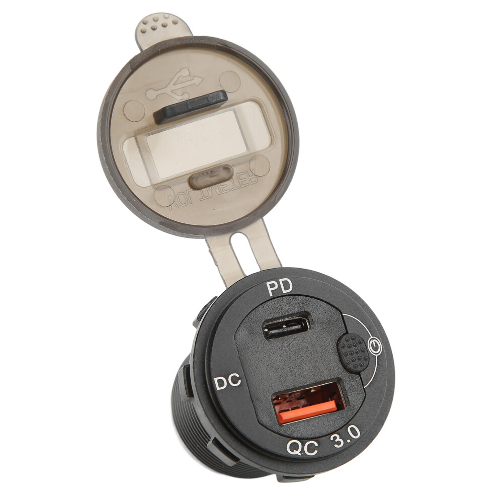 Waterproof 12-24V Usb Car Charger Adapter With Voltage Display, 2.1A, Black 7621357629497