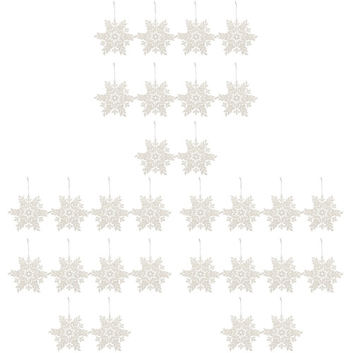 36Pcs Creative White Plastic Tree Pendants Hanging Xmas Decoration 2