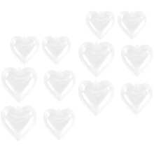12Pcs Clear Plastic Fillable Heart Balls Christmas Tree Decor