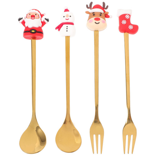 1Set Multifunctionele Gouden Rvs Voor Kerstdiner 2