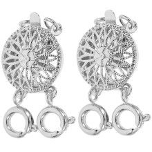 2St Metall Smyckesclips Silver Färg För Halsband Och Armband