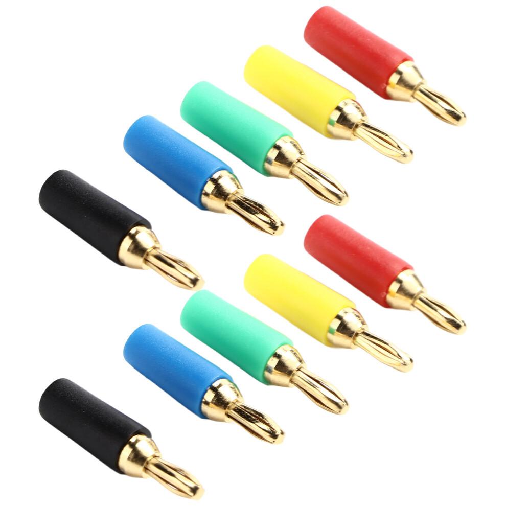Gold Plated 2.5Mm Banana Plugs Brass Connectors For Speaker Wire Soldering Kit 9351357631197
