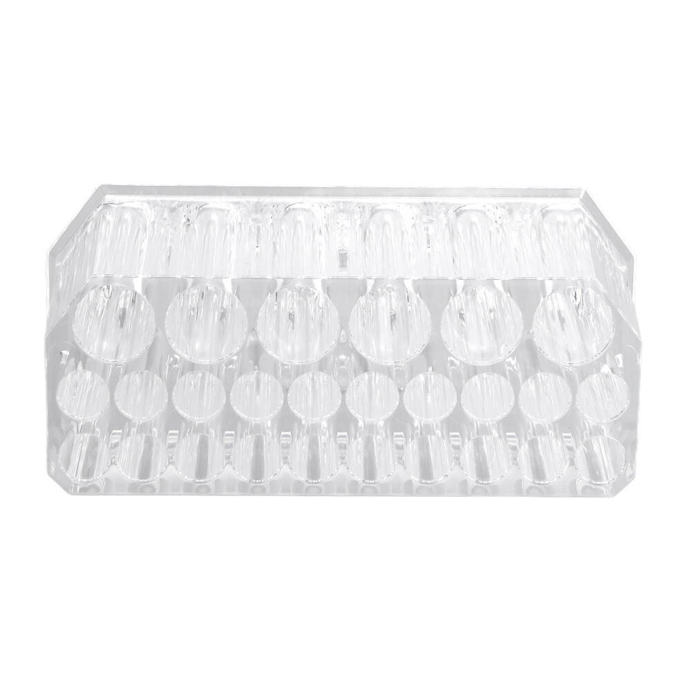 Organize Neatly with 26-Hole Transparent Quadrate Brush Holder