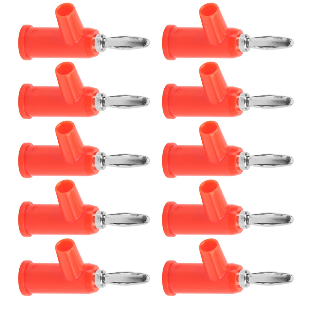 10Pcs 4Mm Stackable Banana Plug Brass Solderless Security Accessories Red 7691357631394