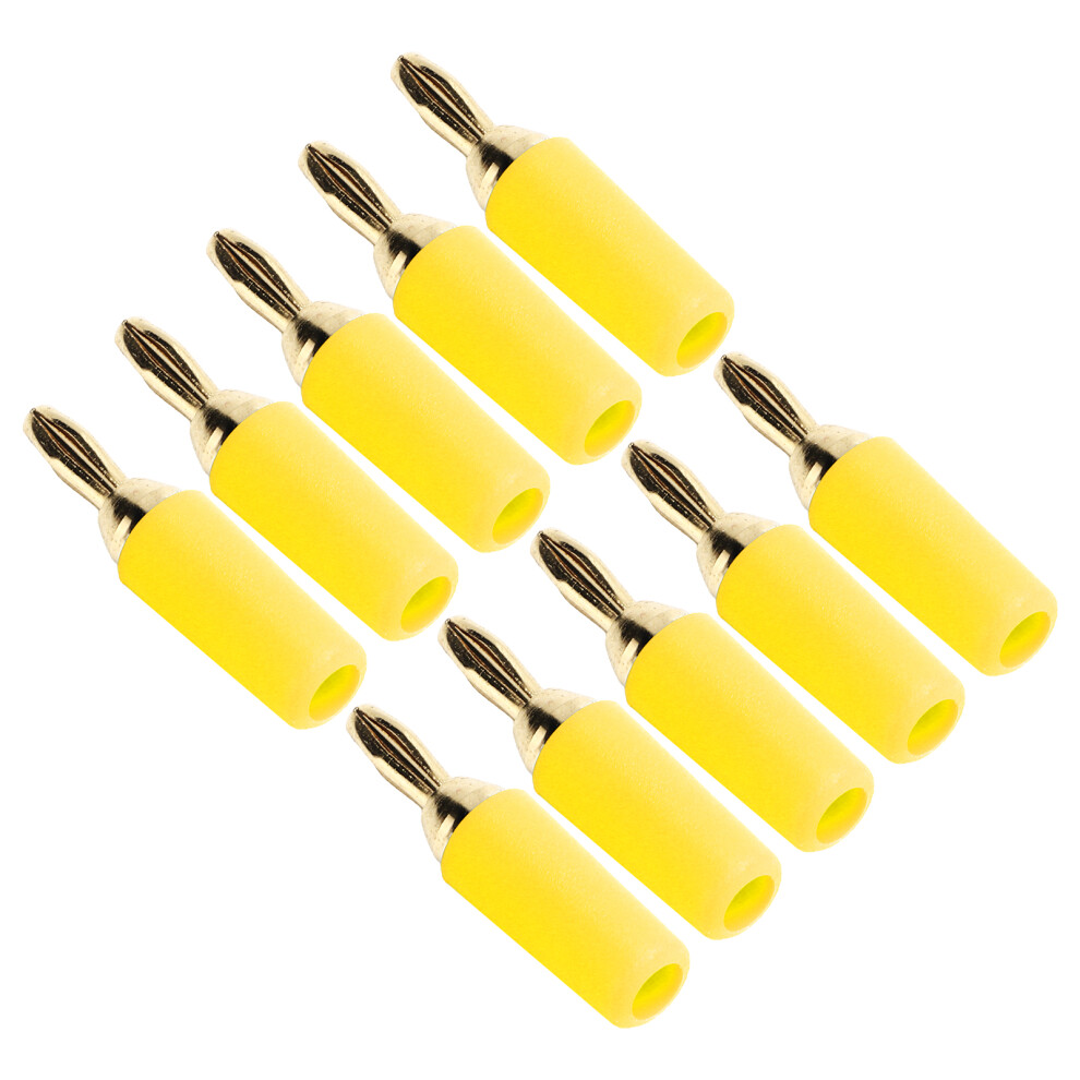 10Pcs Solder Type Banana Plug Set 2.5Mm Gold Plated Brass Male Connectors 3151357631403