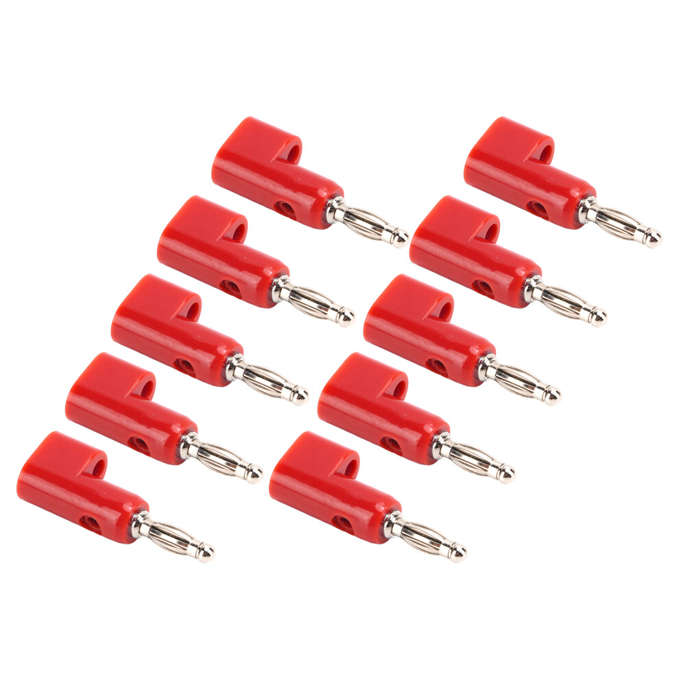 10Pcs 4Mm Red Stackable Banana Plugs Solderless Connectors For Security Setup 8771357631521
