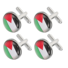 4St Palestinska Flaggmanschettknappar I Zinklegering För Skjortor
