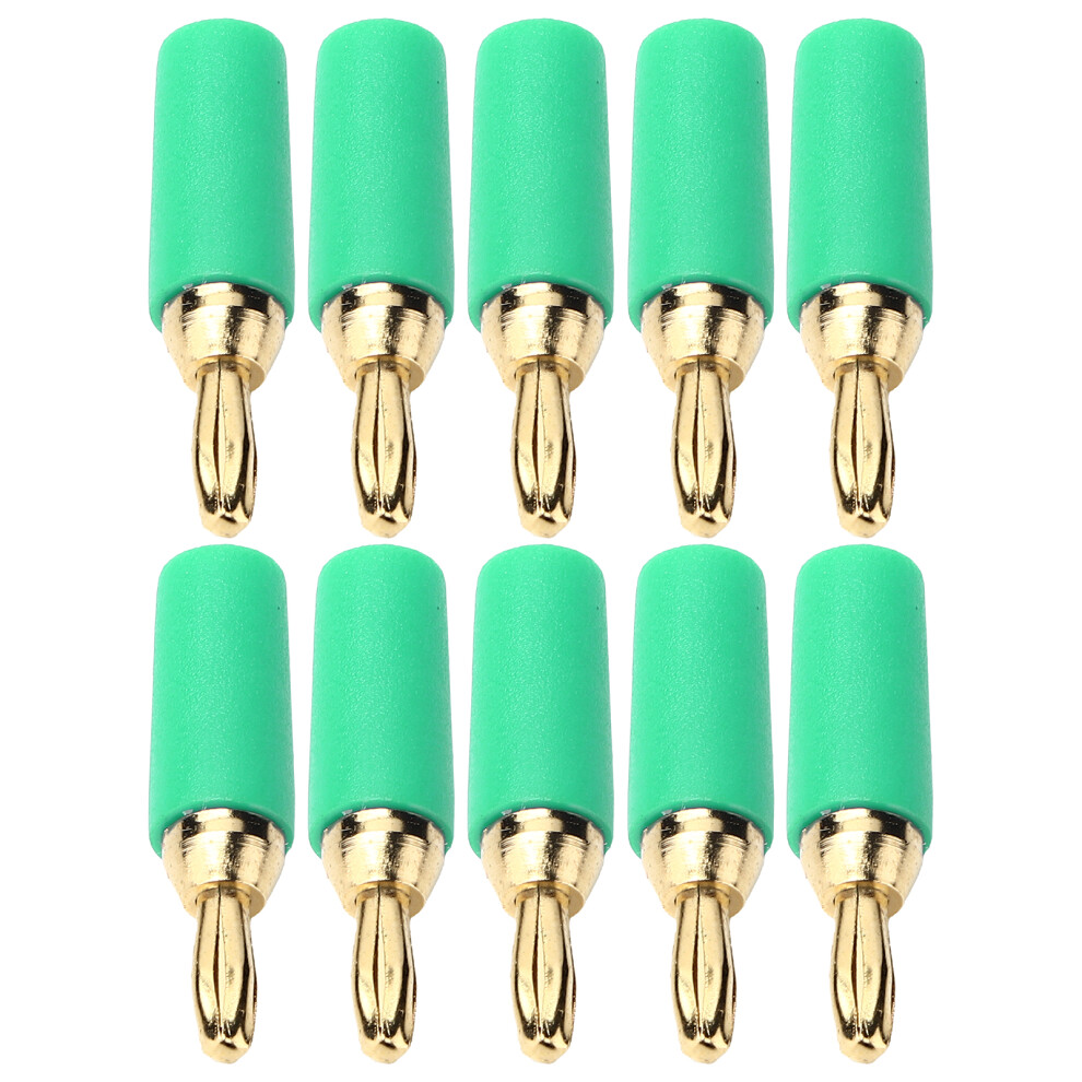 10Pcs 2.5Mm Gold Plated Brass Banana Plugs Solder Type Male Connectors Green 3071357631572