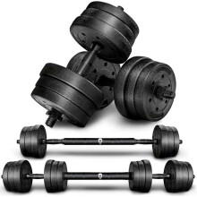 (20KG) Adjustable Weights Dumbbells Set for Men & Women, 2 in 1 Barbell hand Weights set ideal for Weight Lifting, Body building, Strength