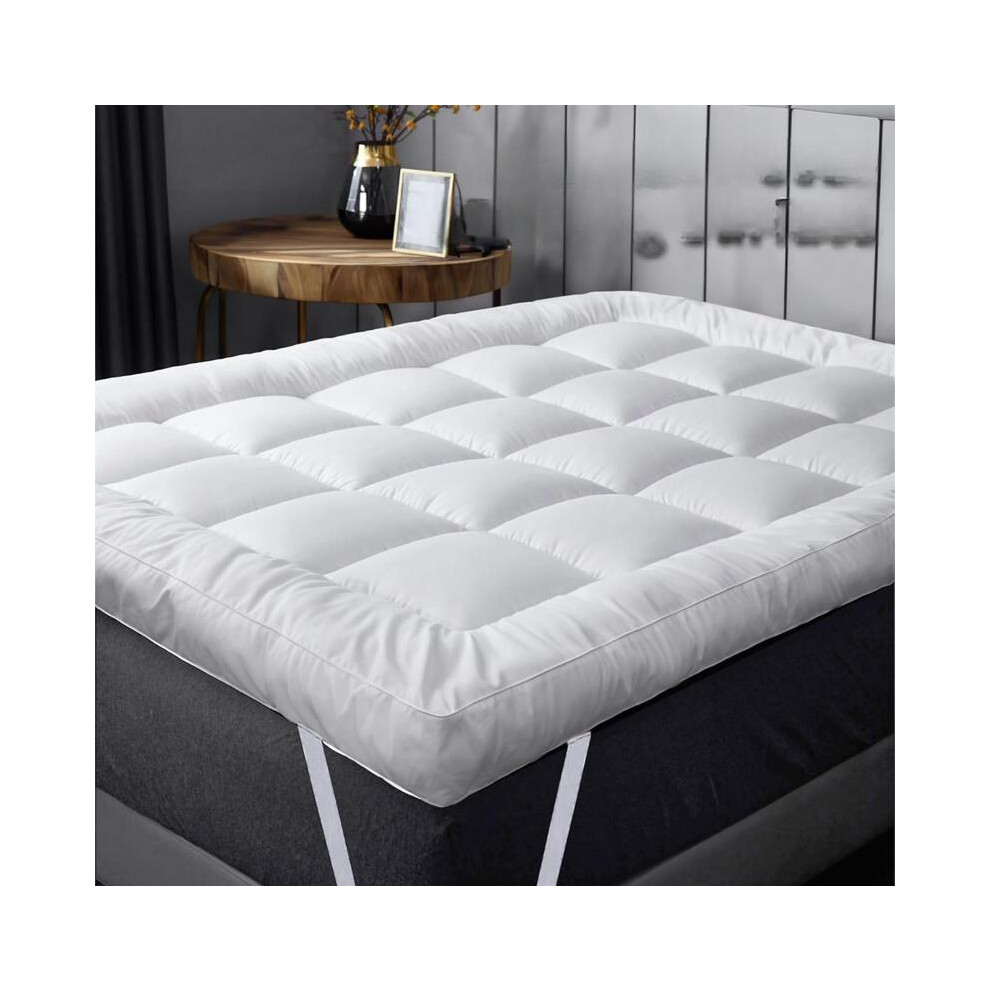 (King) Extra Thick Mattress Topper 4â/10cm With Elasticized Corners | Hotel Quality-Breathable Noiseless Washable Anti Slip Fluffy Mattress Topper--image-OPC-PMPWGJ6-NEW