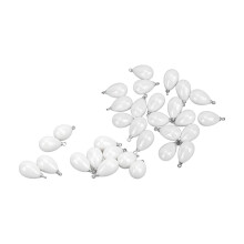 30 Stück Weiße Eierförmige Tropfenperlen Anhänger Resin-Legierung Schmuck DIY-Zubehör