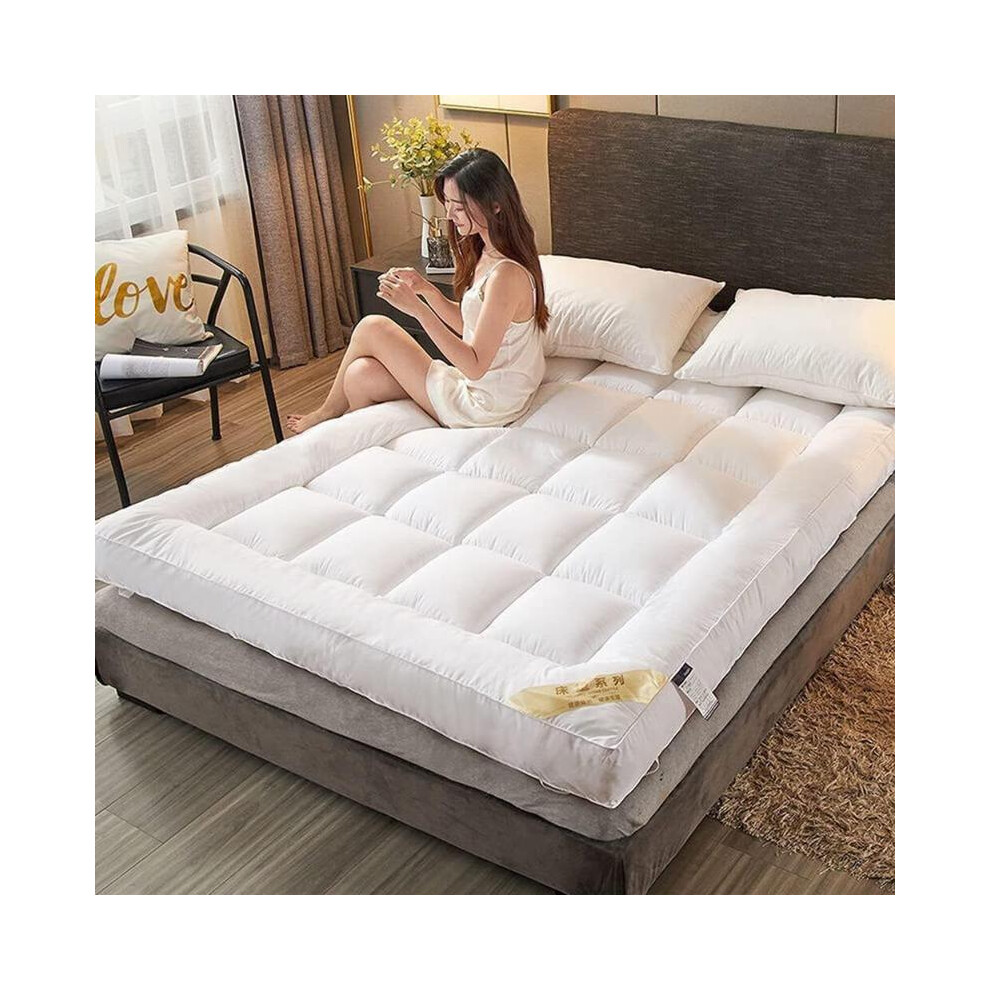 (SINGLE) Mattress Topper 4"Inch Deep Luxury Soft Hotel Quality Microfiber All Sizes 10cm Breathable Washable-image-OPC-PMPWGJJ-NEW