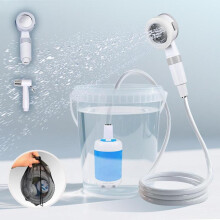 (Sky Blue, 1 set) Portable Electric Shower, Rechargeable Outdoor Shower Head Sprayer, Electric Shower for Travel, Car Washing & Pet Cleaning, Hiking