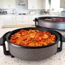 (Default) Quest 30cm Multi-Function Electric Cooker Pan with Lid / Adjustable Thermostatic Control / Non-Stick Aluminium / 30 x 30cm Surface / Detacha