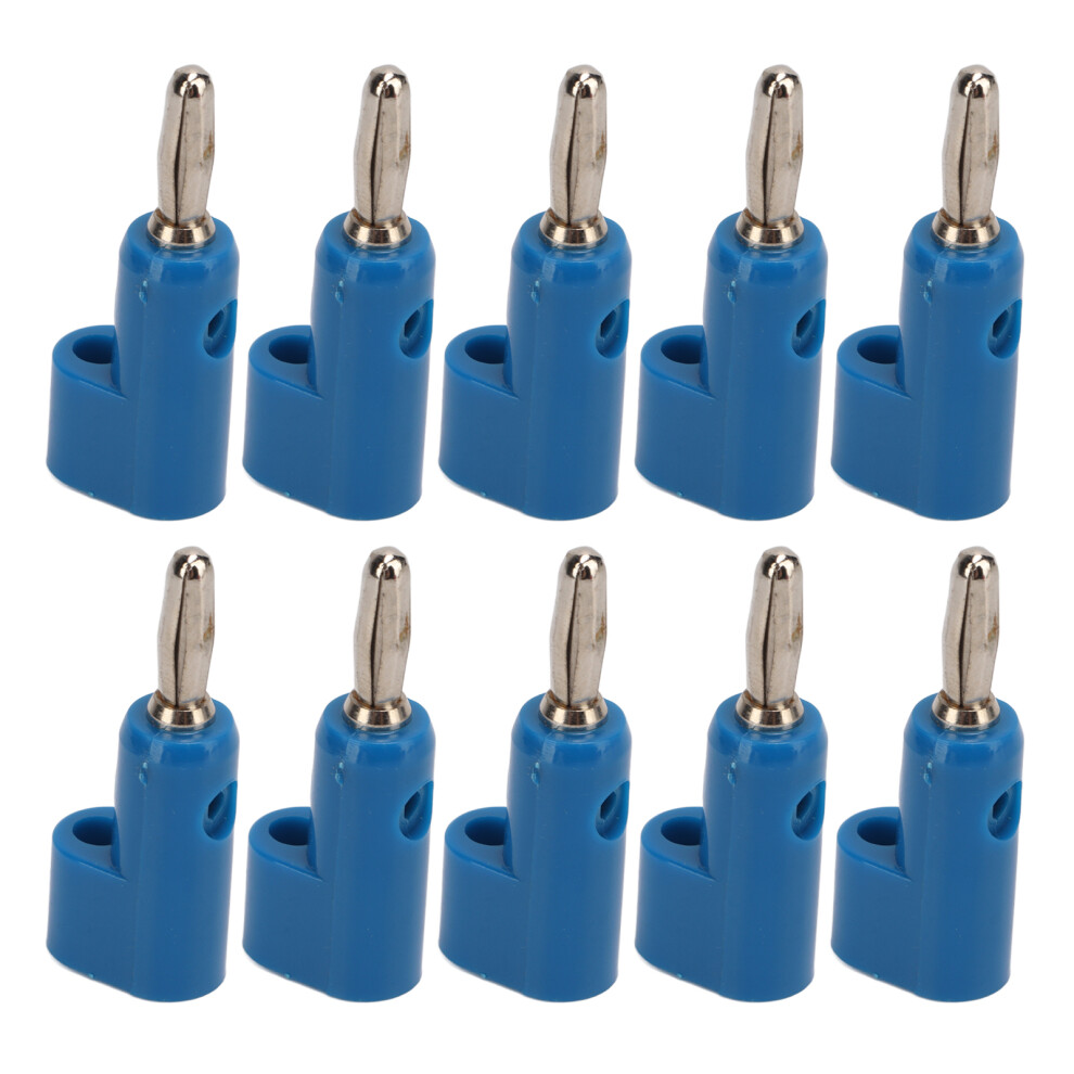 10Pcs 4Mm Solderless Stackable Banana Plugs 30V Ac/60V Dc 24A Blue 4641357631781