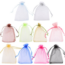 100Stk Organza Geschenktüten Mit Zugband Schmuckbeutel