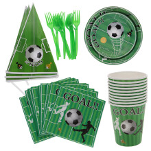 1Set Paper Soccer Plates and Napkins for Birthday Party Decoration