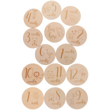 1Set Khaki Baby Maandelijkse Mijlpaalkaarten Voor Decoratie