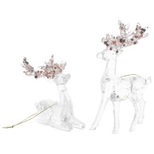 6Pcs Clear Acrylic Reindeer Decorations for Festive Homes