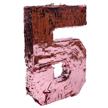 Party Pinata Nummer 5 Roséguld Papper Dekorationsspel
