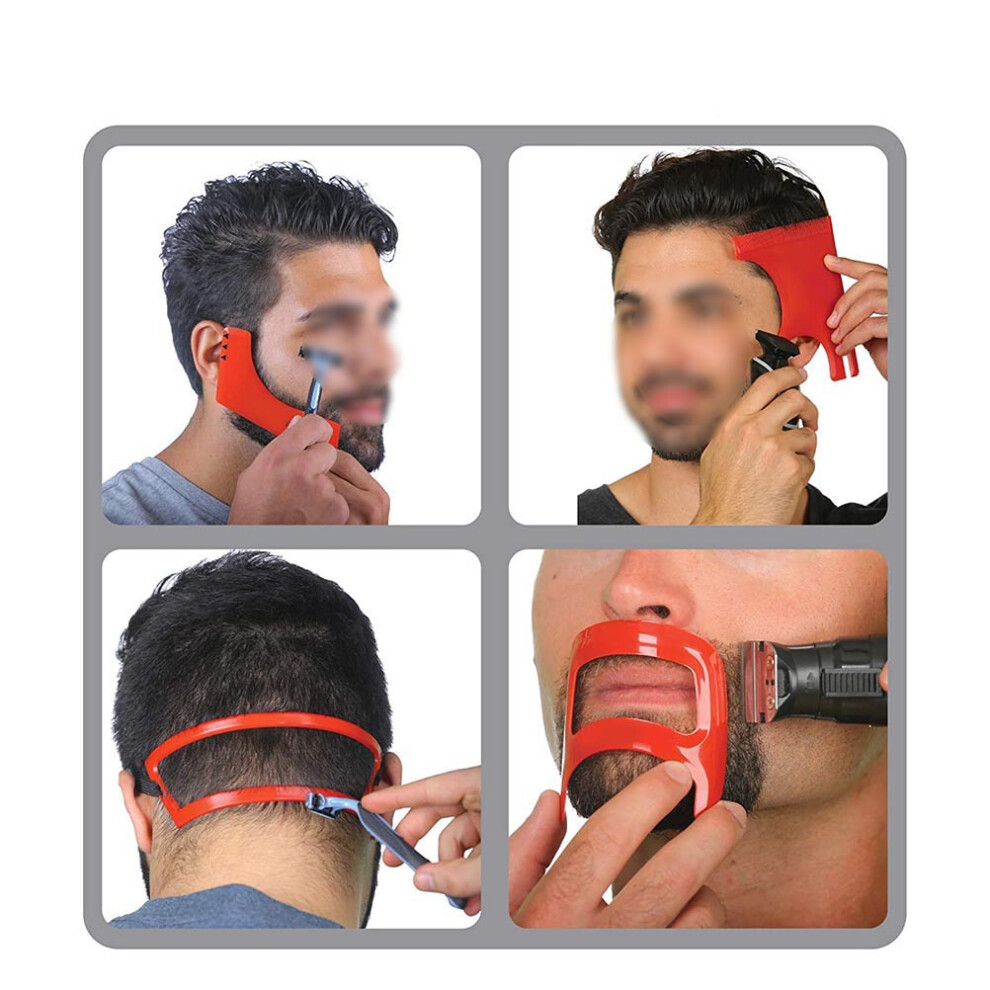 Beard Hair Goatee Neckline Shaving Template Kit for Hairline Lineup & Grooming