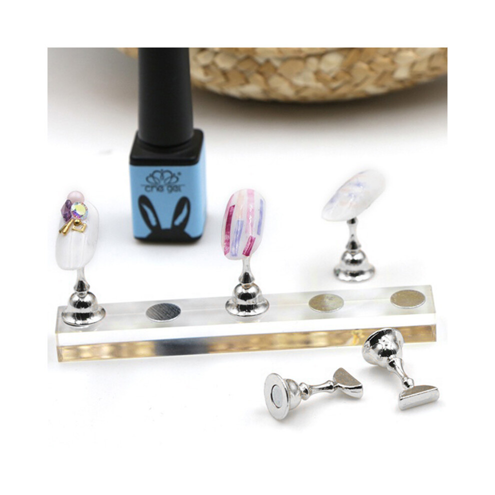 Gold/Silver Nail Practice Base Display Shelf For Nail Art Showing And Manicure Tools