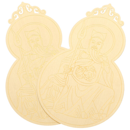 2St Feng Shui Amulettkort I Guld För Skydd