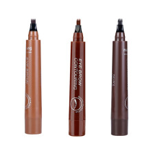 4-Zinken-Spitzen wasserfester Augenbrauenstift-Set – Lang haftend, 3 Stück