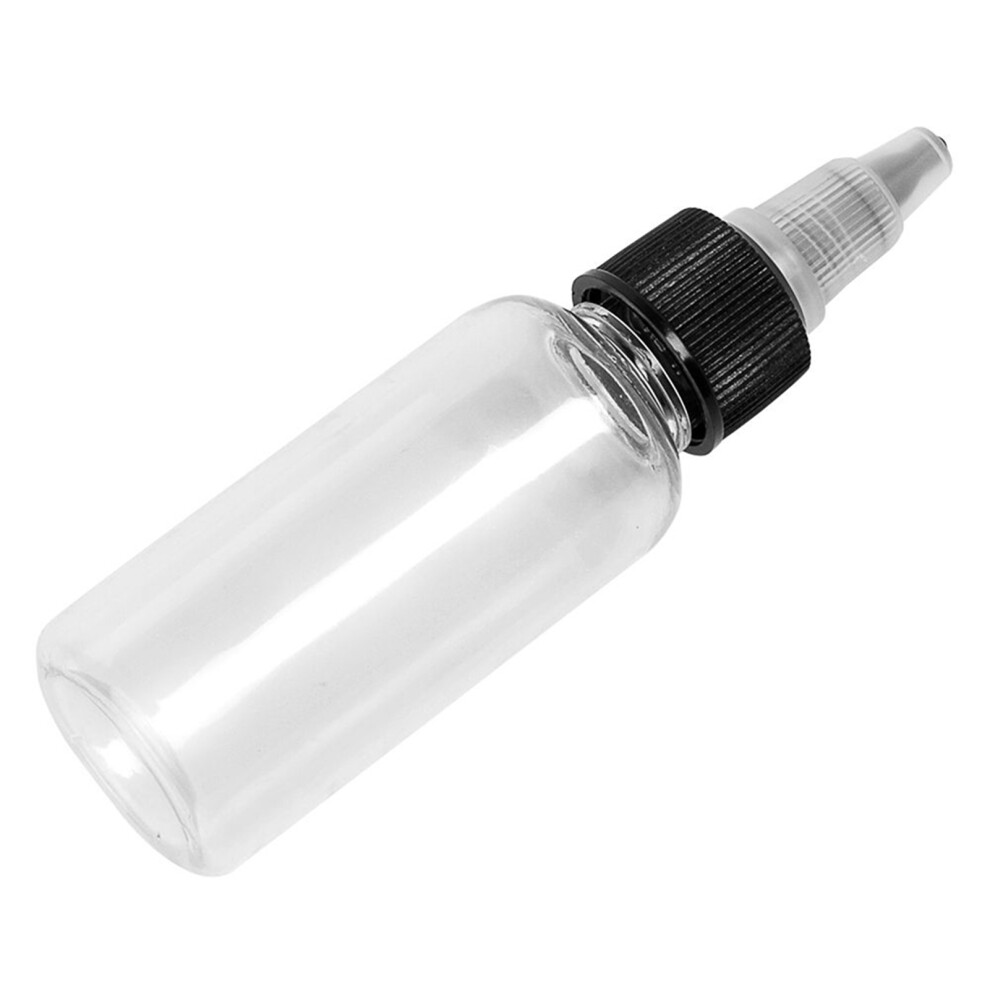 10Pcs Clear Round Tattoo Ink Bottles 13.5x3.4cm Empty Container