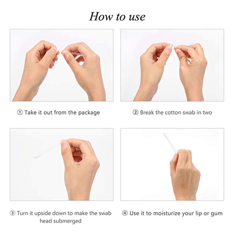 100Pcs Vitamin E Lip Oil Cotton Swabs Disposable Moisturizing 1g Transparent