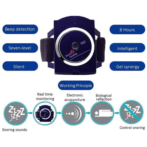Infrared Anti Snoring Wrist Strap with Auto Shut-Off Function