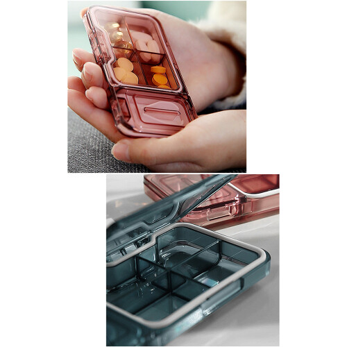 Multi-Function Pill Cutter & Organizer - 11.9x6.3x1.8cm, Green 2