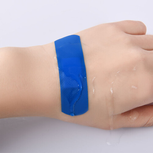 100Pcs Blue Indicator Bandages Kitchen Adhesive Rectangular Plasters for Cook