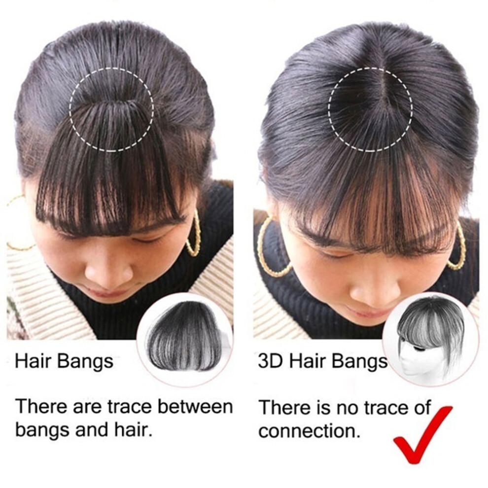 Thin Seamless Air Bangs Hair Topper Extension 10x10cm Natural Air Bangs Style