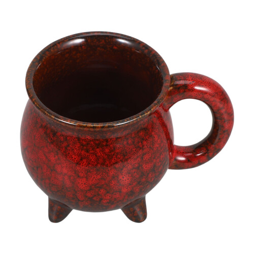 2Pcs Red Ceramic Spooky Halloween Witch Coffee Mugs for Home Use