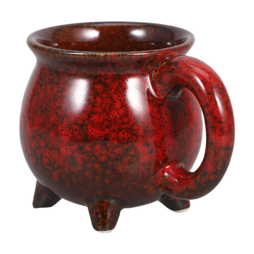 2Pcs Red Ceramic Spooky Halloween Witch Coffee Mugs for Home Use 1
