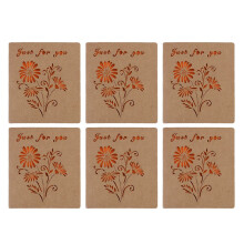 10Pz Carte Kraft Natale Con Intaglio Dettagliato